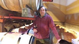Miguel Martin in the cask room at Palmer Vineyards